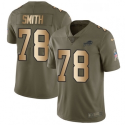 Mens Nike Buffalo Bills 78 Bruce Smith Limited OliveGold 2017 Salute to Service NFL Jersey