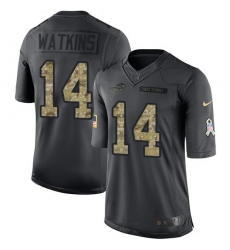 Nike Bills #14 Sammy Watkins Black Mens Stitched NFL Limited 2016 Salute To Service Jersey