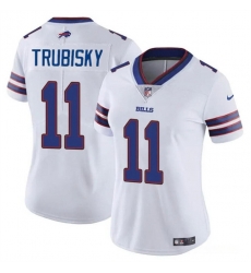 Women Buffalo Bills 11 Mitch Trubisky White Vapor Stitched Football Jersey