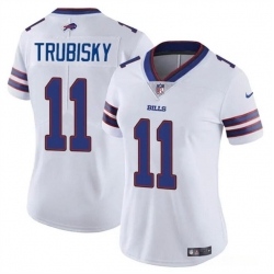 Women Buffalo Bills 11 Mitch Trubisky White Vapor Stitched Football Jersey