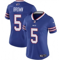 Women Buffalo Bills 5 Anthony Brown Blue Vapor Stitched Football Jersey