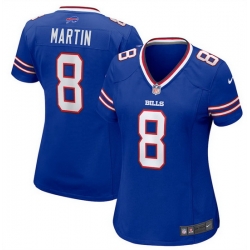 Women Buffalo Bills 8 Sam Martin Blue Stitched Game Jersey  Run Small