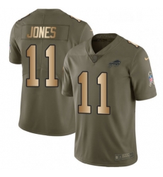 Youth Nike Buffalo Bills 11 Zay Jones Limited OliveGold 2017 Salute to Service NFL Jersey