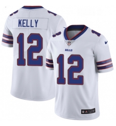 Youth Nike Buffalo Bills 12 Jim Kelly White Vapor Untouchable Limited Player NFL Jersey