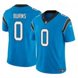 Men Carolina Panthers 0 Brian Burns Blue 2023 F U S E  Vapor Untouchable Stitched Football Jersey