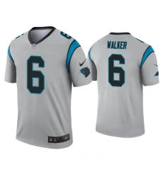 Men's Carolina Panthers #6 P.J. Walker Silver Inverted Legend Nike Jersey