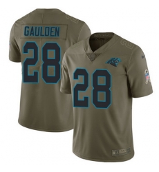 Nike Panthers #28 Rashaan Gaulden Olive Mens Stitched NFL Limited 2017 Salute To Service Jersey