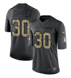 Nike Panthers #30 Stephen Curry Black Mens Stitched NFL Limited 2016 Salute to Service Jersey