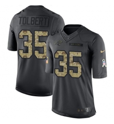 Nike Panthers #35 Mike Tolbert Black Mens Stitched NFL Limited 2016 Salute to Service Jersey