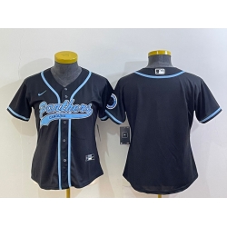 Women Carolina Panthers Blank Black With Patch Cool Base Stitched Baseball Jersey