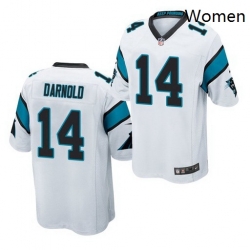 Women Nike Carolina Panthers 14 Sam Darnold White Vapor Limited Jersey