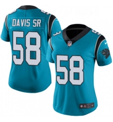 Womens Nike Carolina Panthers 58 Thomas Davis Limited Blue Rush Vapor Untouchable NFL Jersey