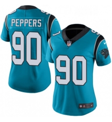 Womens Nike Carolina Panthers 90 Julius Peppers Limited Blue Rush Vapor Untouchable NFL Jersey