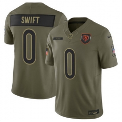 Men Chicago Bears 0 D 27Andre Swift Olive 2025 F U S E  Salute to Service Limited Stitched Football Jersey