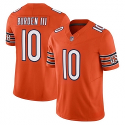 Men Chicago Bears  10 Luther Burden III Orange 2025 F U S E  Vapor Untouchable Limited Stitched Football Jersey