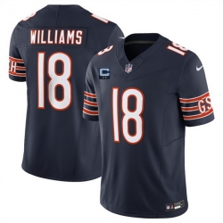 Men Chicago Bears 18 Caleb Williams Navy 2025 F U S E  With 2 Star C Patch Vapor Untouchable Limited Stitched Football Jersey