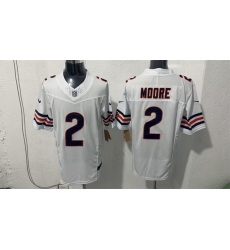 Men Chicago Bears  2 D J  Moore White 2026 F U S E  Vapor Untouchable Limited Stitched Football Jersey