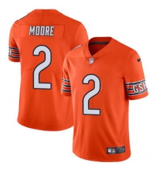 Men Chicago Bears 2 DJ Moore Orange Vapor Limited Stitched NFL Jersey