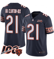 Men Chicago Bears 21 Ha Ha ClintonDix Navy Blue Team Color 100th Season Limited Football Jersey