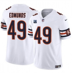 Men Chicago Bears 49 Tremaine Edmunds White 2024 F U S E  With 2 Star C Patch Vapor Untouchable Limited Stitched Football Jersey