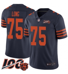 Men Chicago Bears 75 Kyle Long Limited Navy Blue Rush Vapor Untouchable 100th Season Football Jersey