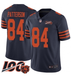 Men Chicago Bears 84 Cordarrelle Patterson Limited Navy Blue Rush Vapor Untouchable 100th Season Football Jersey