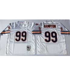 Men Chicago Bears 99 Dan Hampton White M&N Road Throwback Jersey