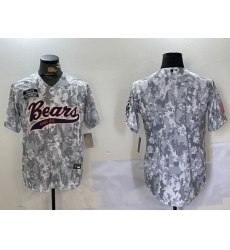 Men Chicago Bears Camo With Patch Cool Base Stitched Baseball Jersey 8