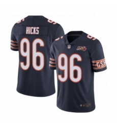 Mens Chicago Bears 96 Akiem Hicks Navy Blue Team Color 100th Season Limited Football Jersey