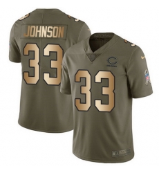 Nike Bears 33 Jaylon Johnson Olive Gold Men Stitched NFL Limited 2017 Salute To Service Jersey