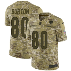 Nike Bears #80 Trey Burton Camo Men Stitched NFL Limited 2018 Salute To Service Jersey