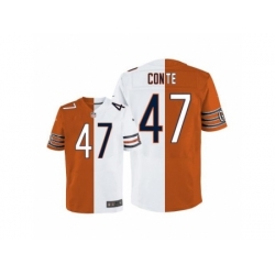 Nike Chicago Bears 47 Chris Conte White-Orange Limited Split NFL Jersey