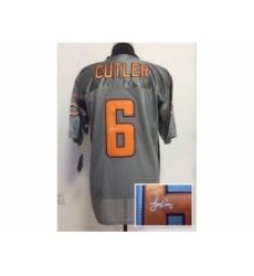 Nike chicago bears 6 Jay Cutler grey Elite shadow Signed NFL Jersey