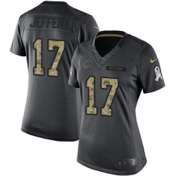 Nike Bears #17 Alshon Jeffery Black Womens Stitched NFL Limited 2016 Salute to Service Jersey