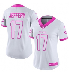 Nike Bears #17 Alshon Jeffery White Pink Womens Stitched NFL Limited Rush Fashion Jersey