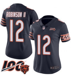 Women Chicago Bears 12 Allen Robinson Navy Blue Team Color 100th Season Limited Football Jersey