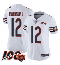 Women Chicago Bears 12 Allen Robinson White Vapor Untouchable Limited Player 100th Season Football Jersey