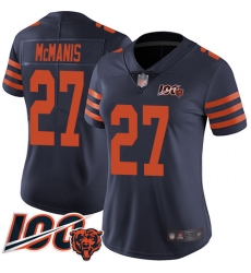 Women Chicago Bears 27 Sherrick McManis Limited Navy Blue Rush Vapor Untouchable 100th Season Football Jersey