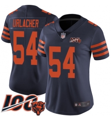 Women Chicago Bears 54 Brian Urlacher Limited Navy Blue Rush Vapor Untouchable 100th Season Football Jersey