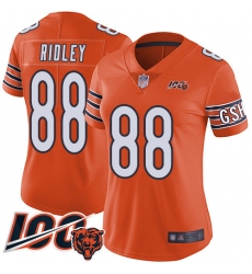 Women Chicago Bears 88 Riley Ridley Orange Alternate 100th Season Limited Football Jersey