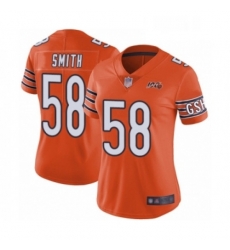 Womens Chicago Bears 58 Roquan Smith Orange Alternate 100th Season Limited Football Jersey