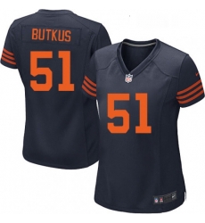 Womens Nike Chicago Bears 51 Dick Butkus Game Navy Blue Alternate NFL Jersey