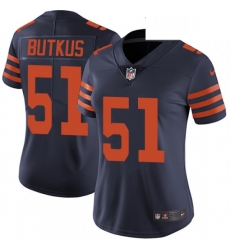 Womens Nike Chicago Bears 51 Dick Butkus Navy Blue Alternate Vapor Untouchable Limited Player NFL Jersey