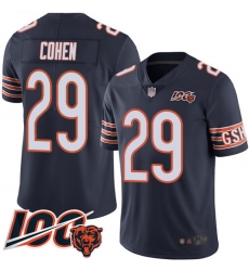 Youth Chicago Bears 29 Tarik Cohen Navy Blue Team Color 100th Season Limited Football Jersey