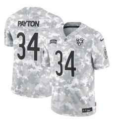 Youth Chicago Bears 34 Walter Payton 2024 F U S E Arctic Camo Salute To Service Limited Stitched Football Jersey