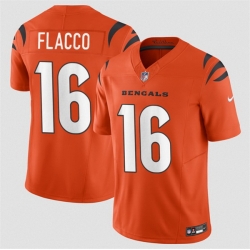 Men Cincinnati Bengals 16 Joe Flacco Orange 2025 F U S E  Vapor Untouchable Limited Stitched Football Jersey