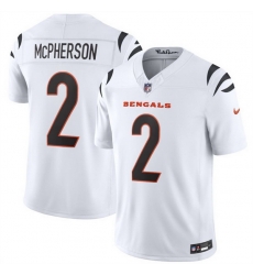 Men Cincinnati Bengals  2 Evan McPherson White 2026 F U S E  Vapor Untouchable Limited Stitched Football Jersey