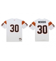 Men Cincinnati Bengals 30 Ickey Woods White 1988 Stitched Jersey