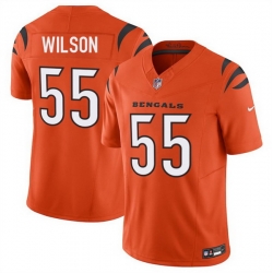 Men Cincinnati Bengals 55 Logan Wilson Orange 2025 F U S E  Vapor Untouchable Limited Stitched Football Jersey
