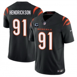 Men Cincinnati Bengals 91 Trey Hendrickson Black 2025 F U S E  With 1 Star C Patch Vapor Untouchable Limited Stitched Football Jersey
